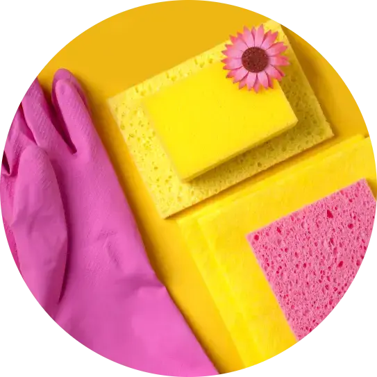 gąbka, rękawiczki, szmatka